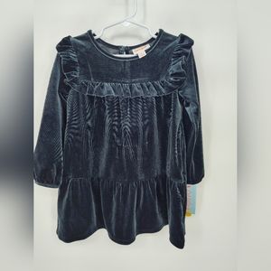 Cat & Jack, baby girl dark green dress. Size 3T
